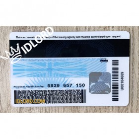 British Columbia scannable card with testlin/ id template/uv light