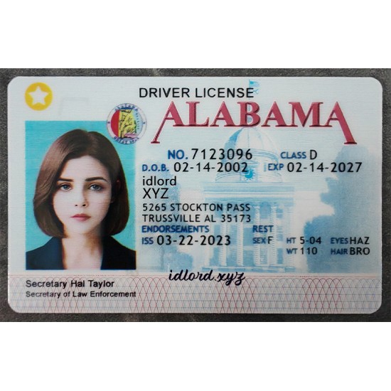 Alabama Fake id front side