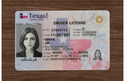 Texas Fake id front side