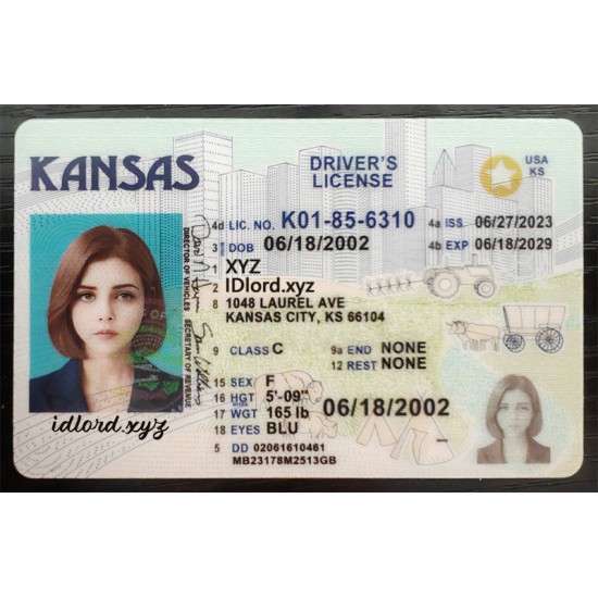 Kansas Fake id front side