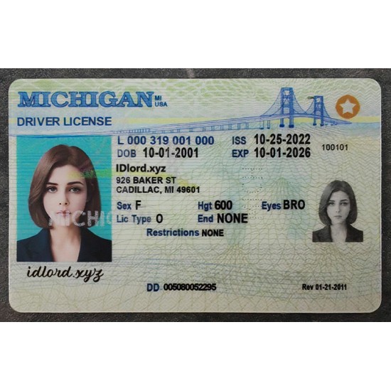 Michigan Fake id front side