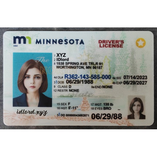 Minnesota Fake id front side