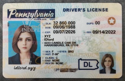 Pennsylvania Fake id front side