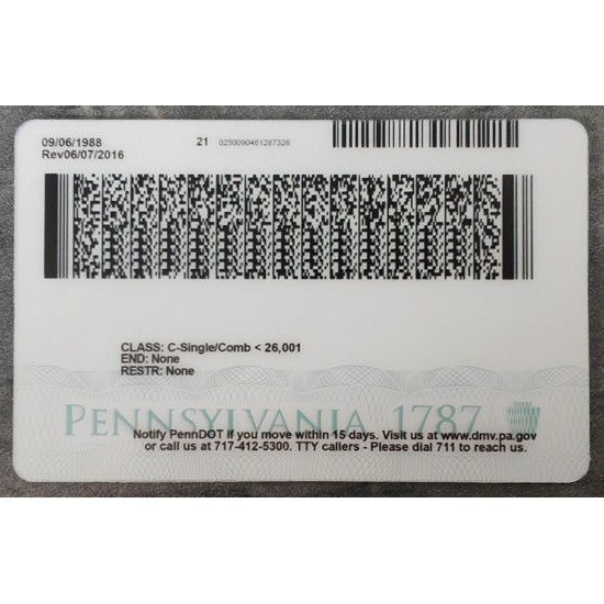 Pennsylvania (PA) Fake ID