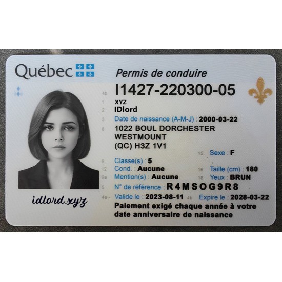 Quebec Fake id front side